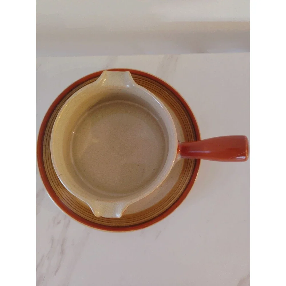 Vintage Gravy Boat/Plate - Mikasa Potter's Art Ben Seibel PF850 Country Cabin